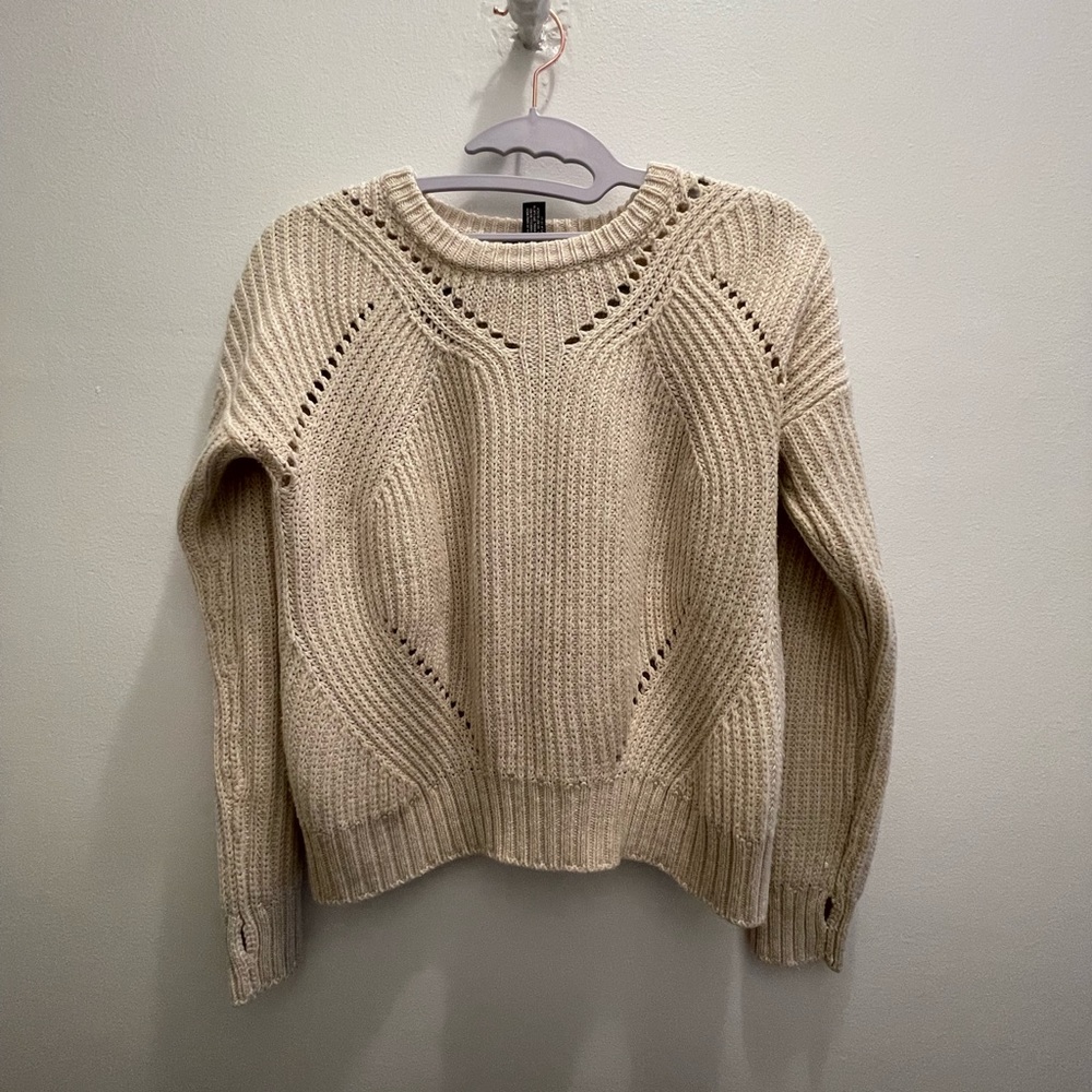Tan aqua cropped sweater